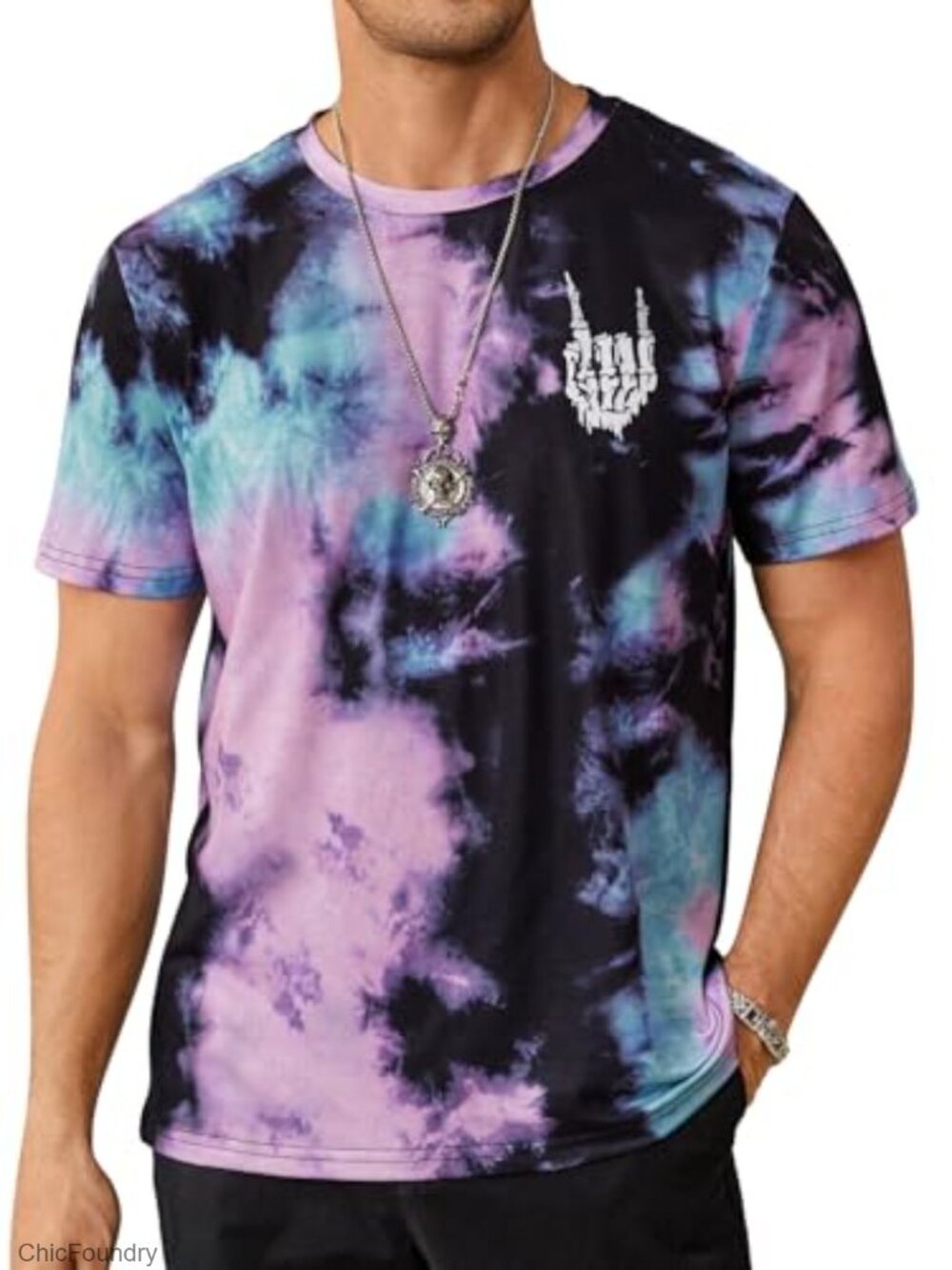 Men's Graphic Tee Crew Neck Short Sleeve Regular Fit Polyester T-Shirt